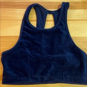 Aerie Blue Corduroy High Neck Bralette